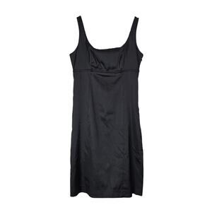 Express Dress Womens 10 Black Satin Sheath Lace Up Back Whimsigoth Romantic Date